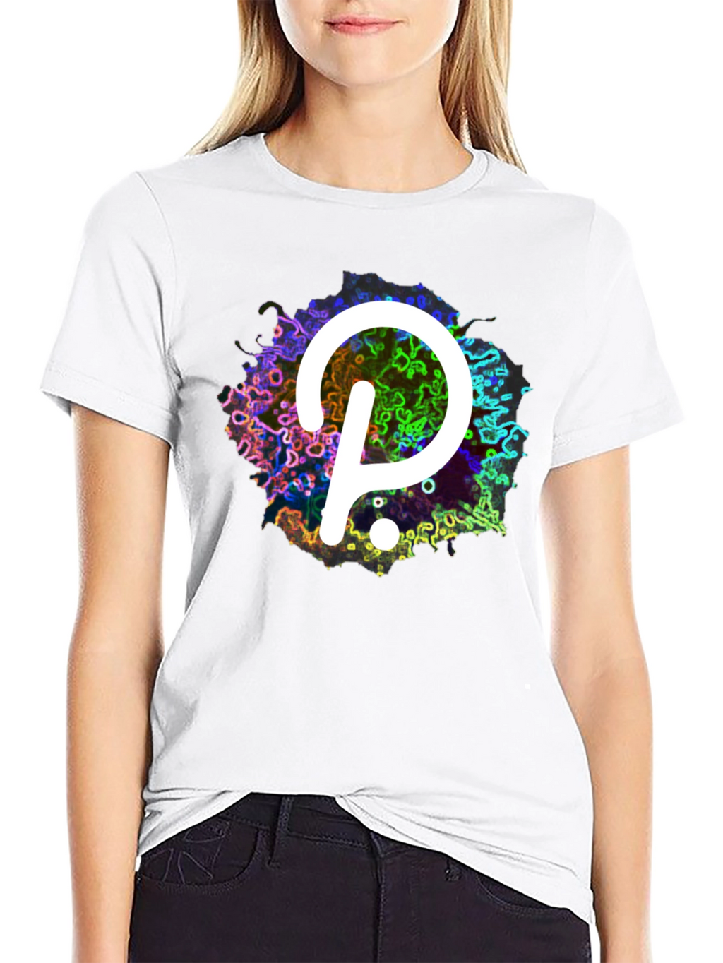 Polkadot T-Shirt - Abstract Design - Black Tee