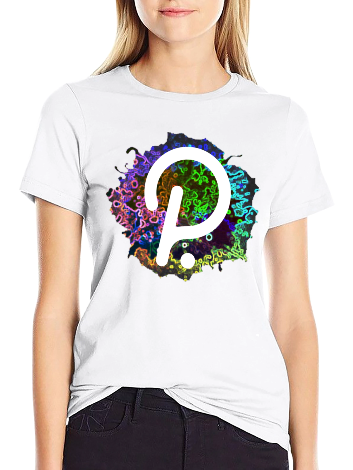 Polkadot T-Shirt - Abstract Design - Black Tee