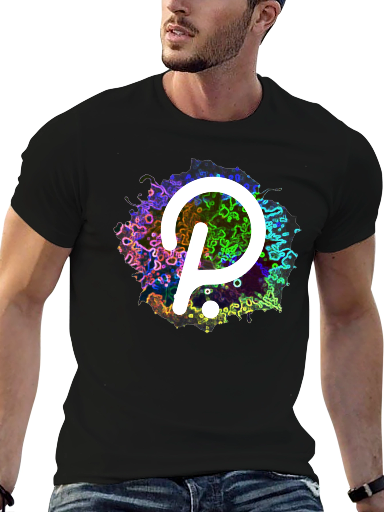 Polkadot T-Shirt - Abstract Design - Black Tee