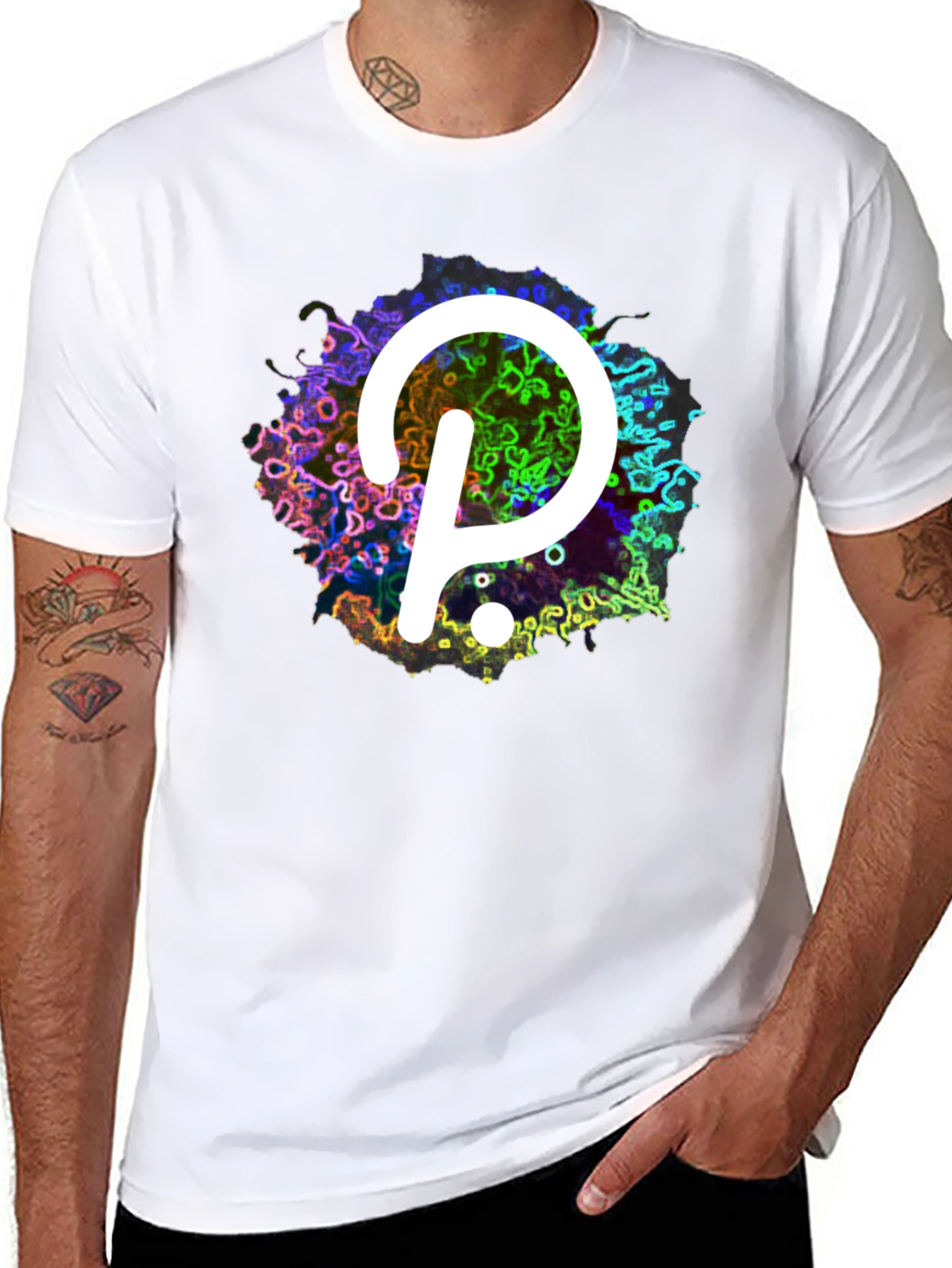Polkadot T-Shirt - Abstract Design - Black Tee