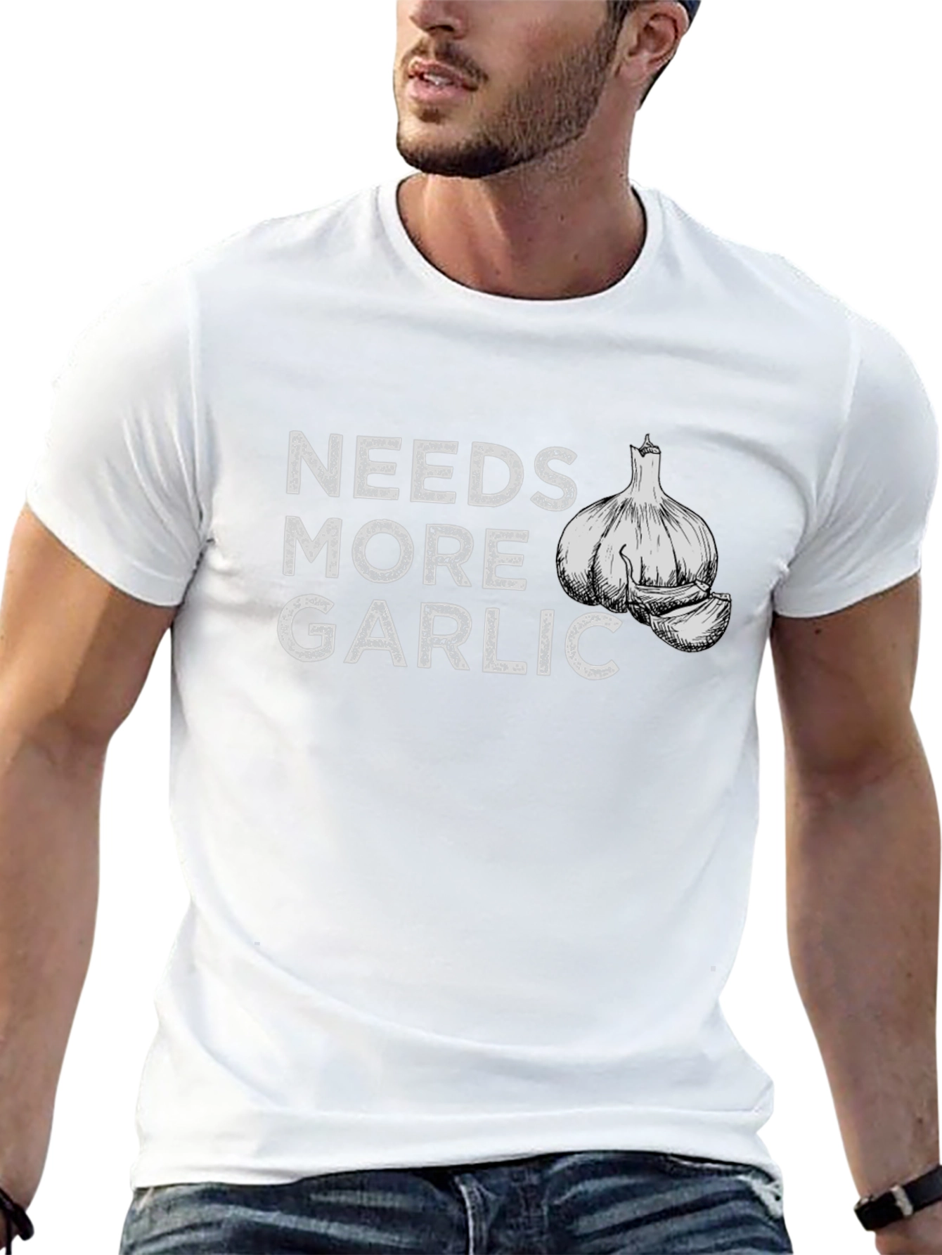 Needs More Garlic T-Shirt - Funny Foodie Tee