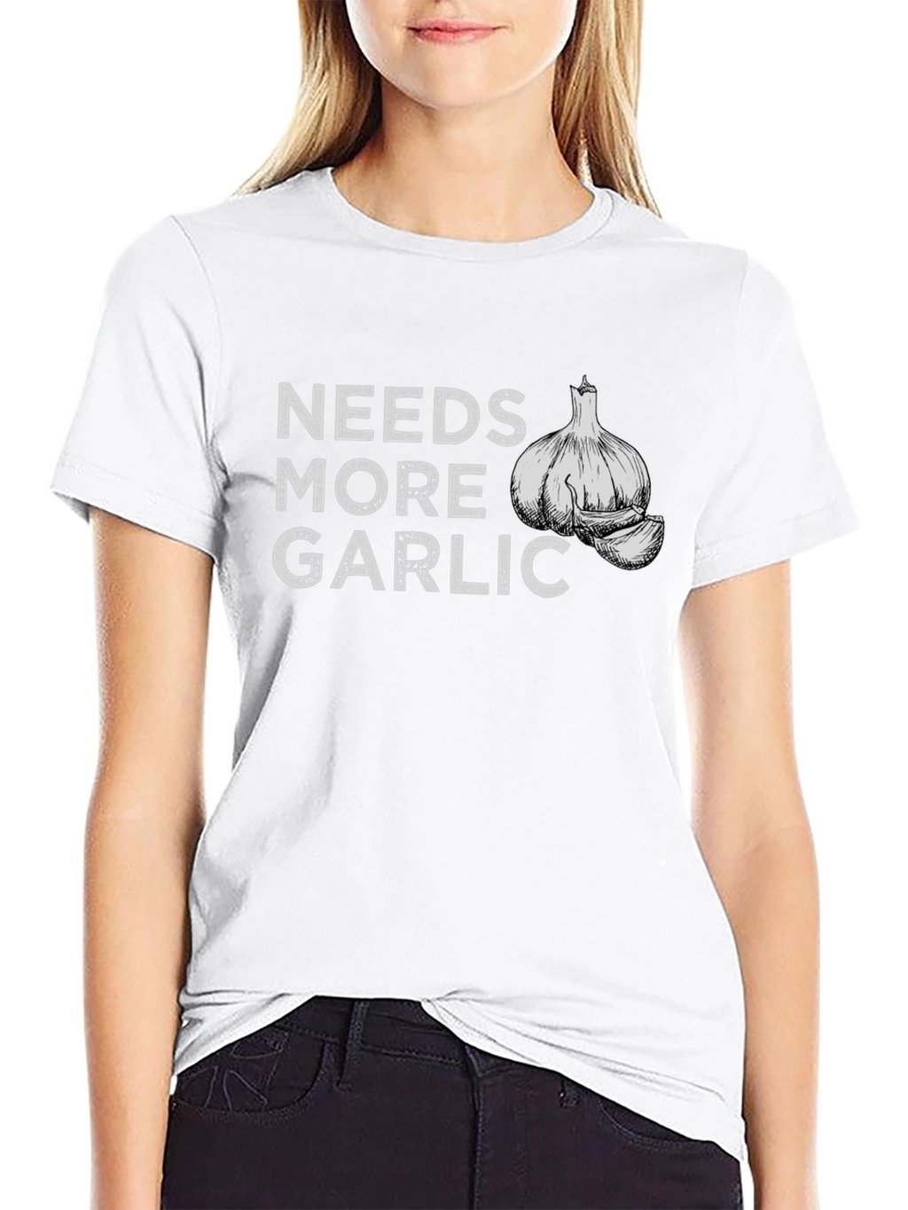 Needs More Garlic T-Shirt - Funny Foodie Tee