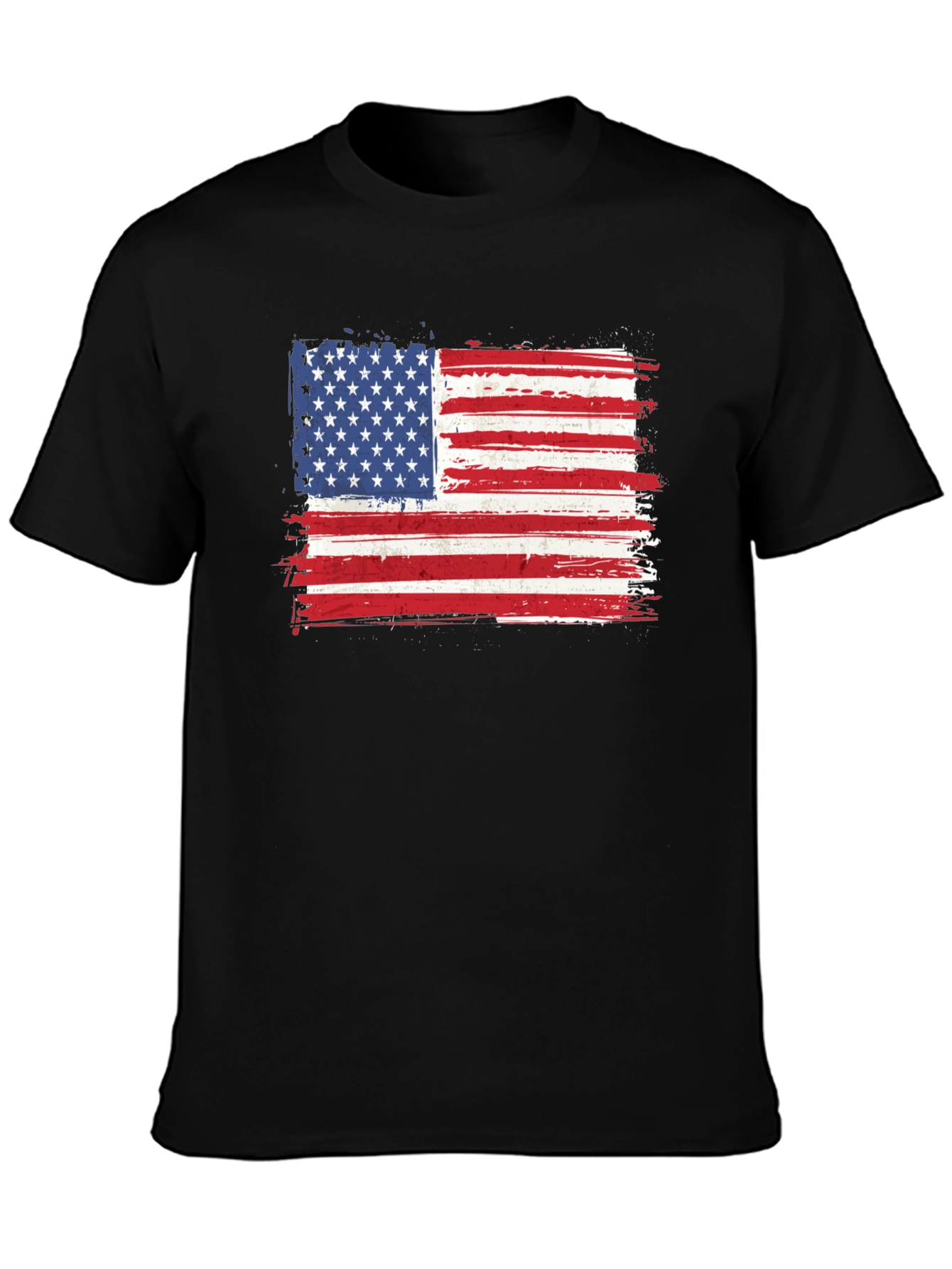 American Flag Graphic Tee - Distressed Patriotic Shirt