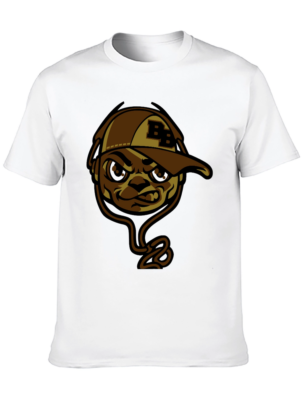 Cool BB Cap Cartoon Graphic Black T-Shirt