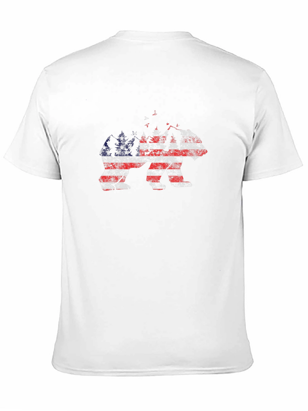 American Flag Bear Graphic Tee - Black