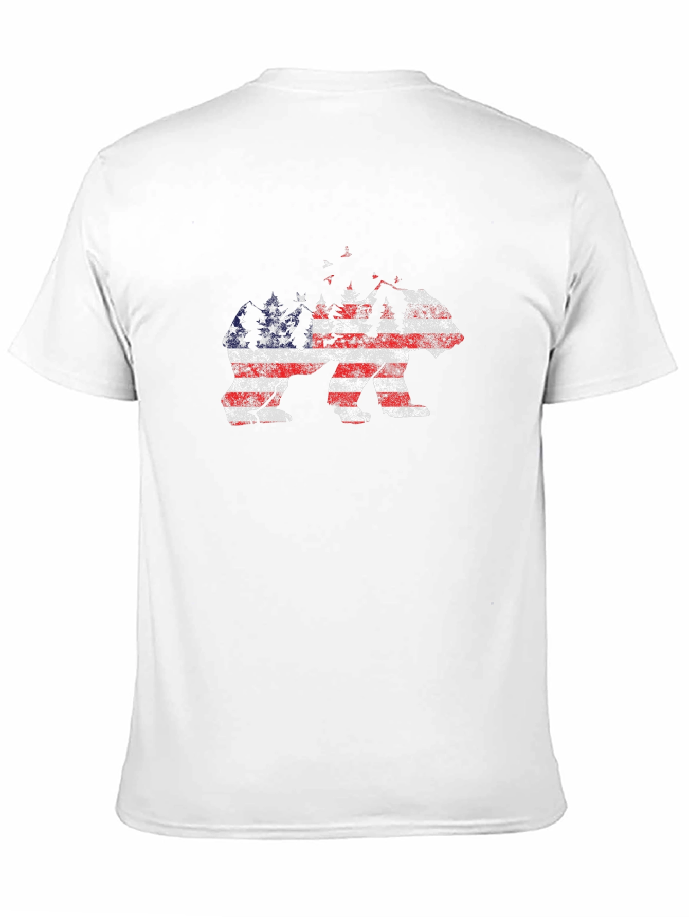 American Flag Bear Graphic Tee - Black