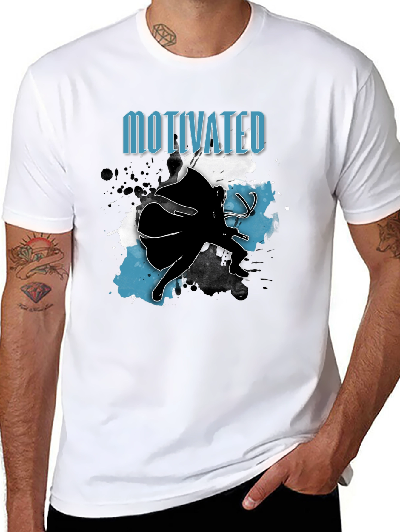Motivated Superhero Mens Black T-Shirt