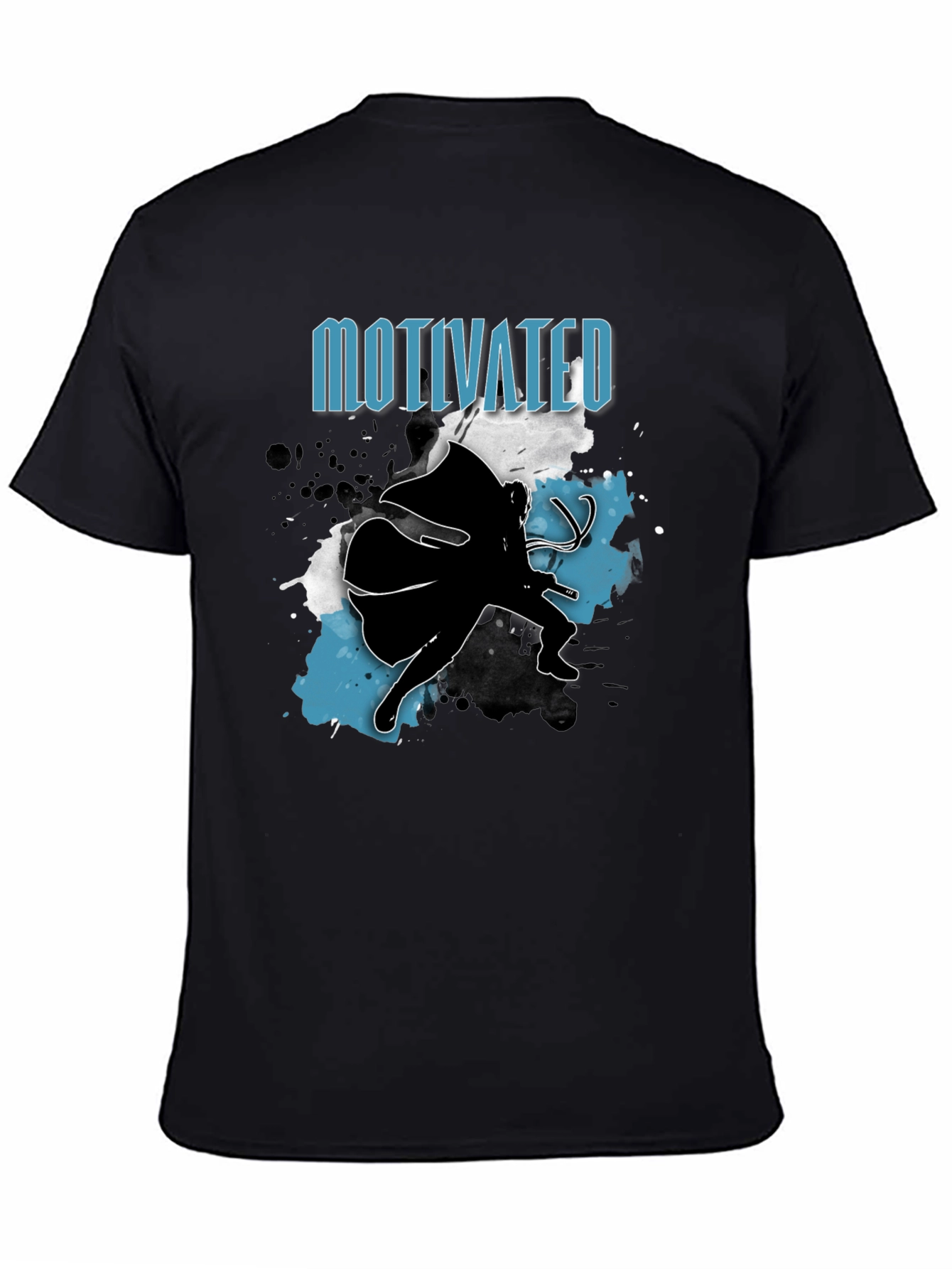 Motivated Superhero Mens Black T-Shirt