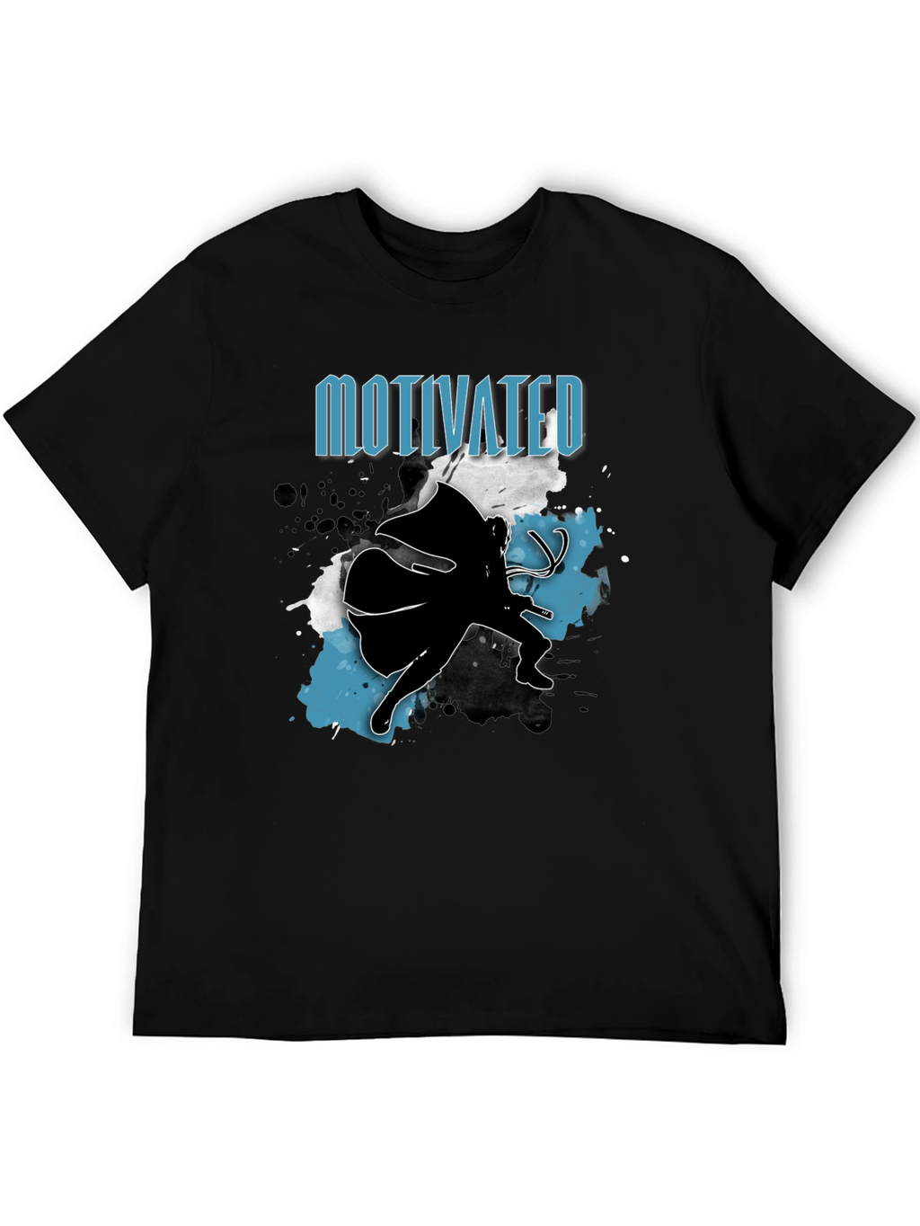 Motivated Superhero Mens Black T-Shirt
