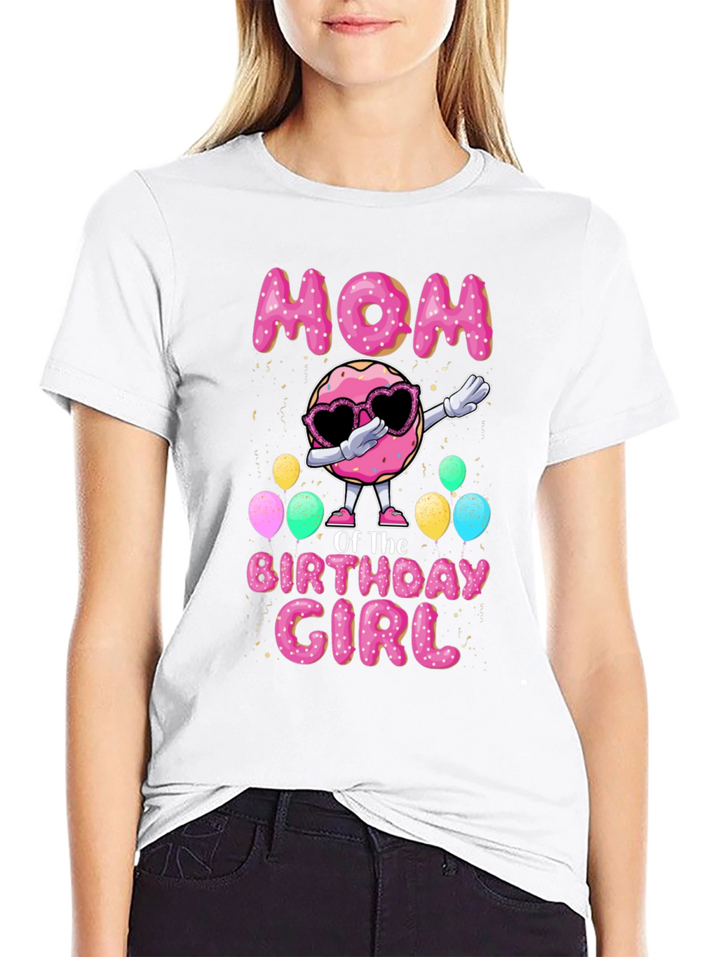 Mom Birthday Girl Donut T-Shirt