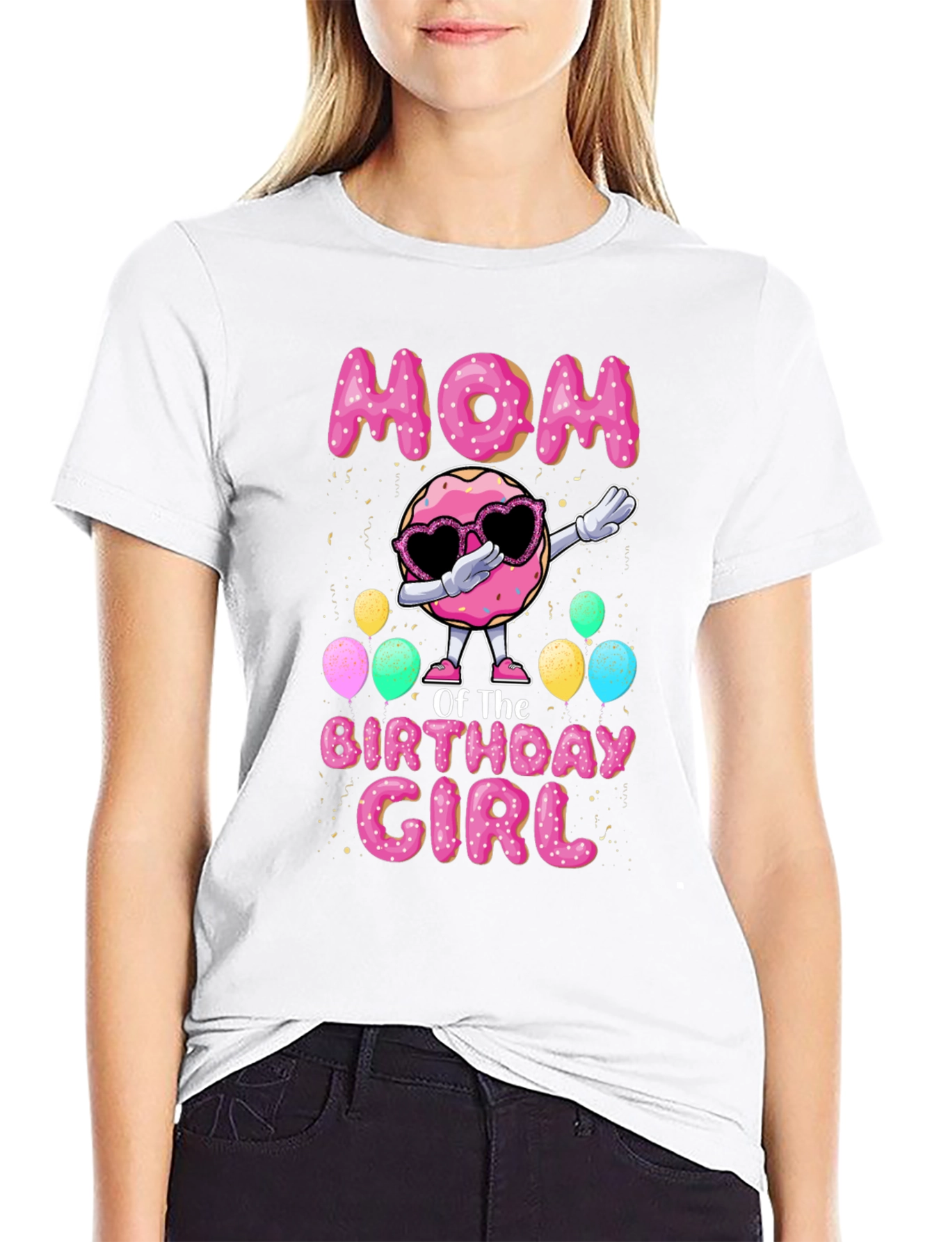 Mom Birthday Girl Donut T-Shirt