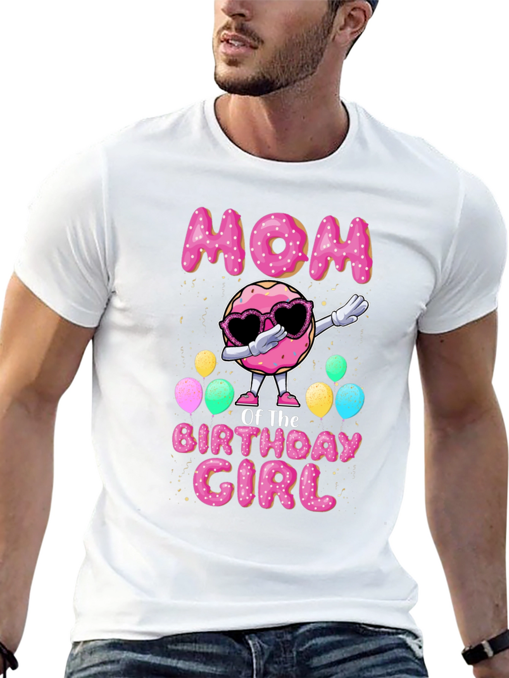 Mom Birthday Girl Donut T-Shirt