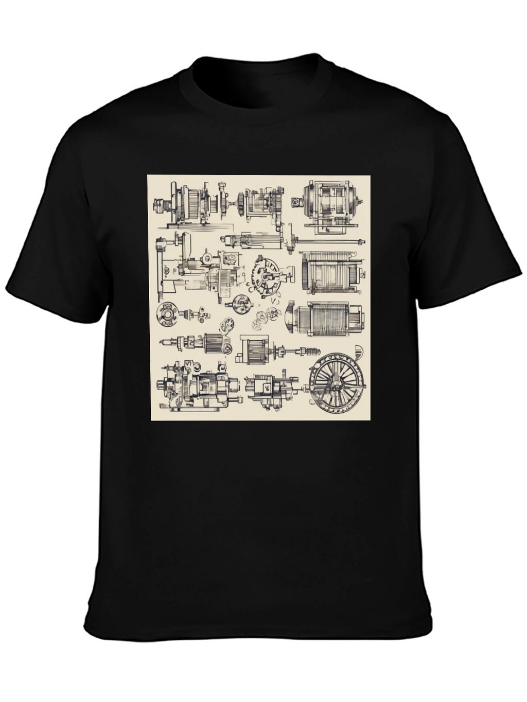 Technical Drawing T-Shirt - Black