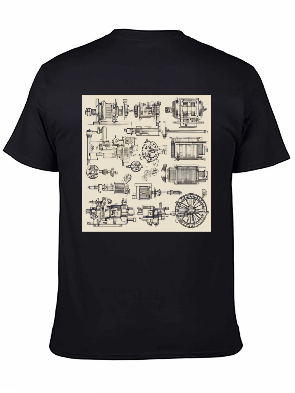 Technical Drawing T-Shirt - Black