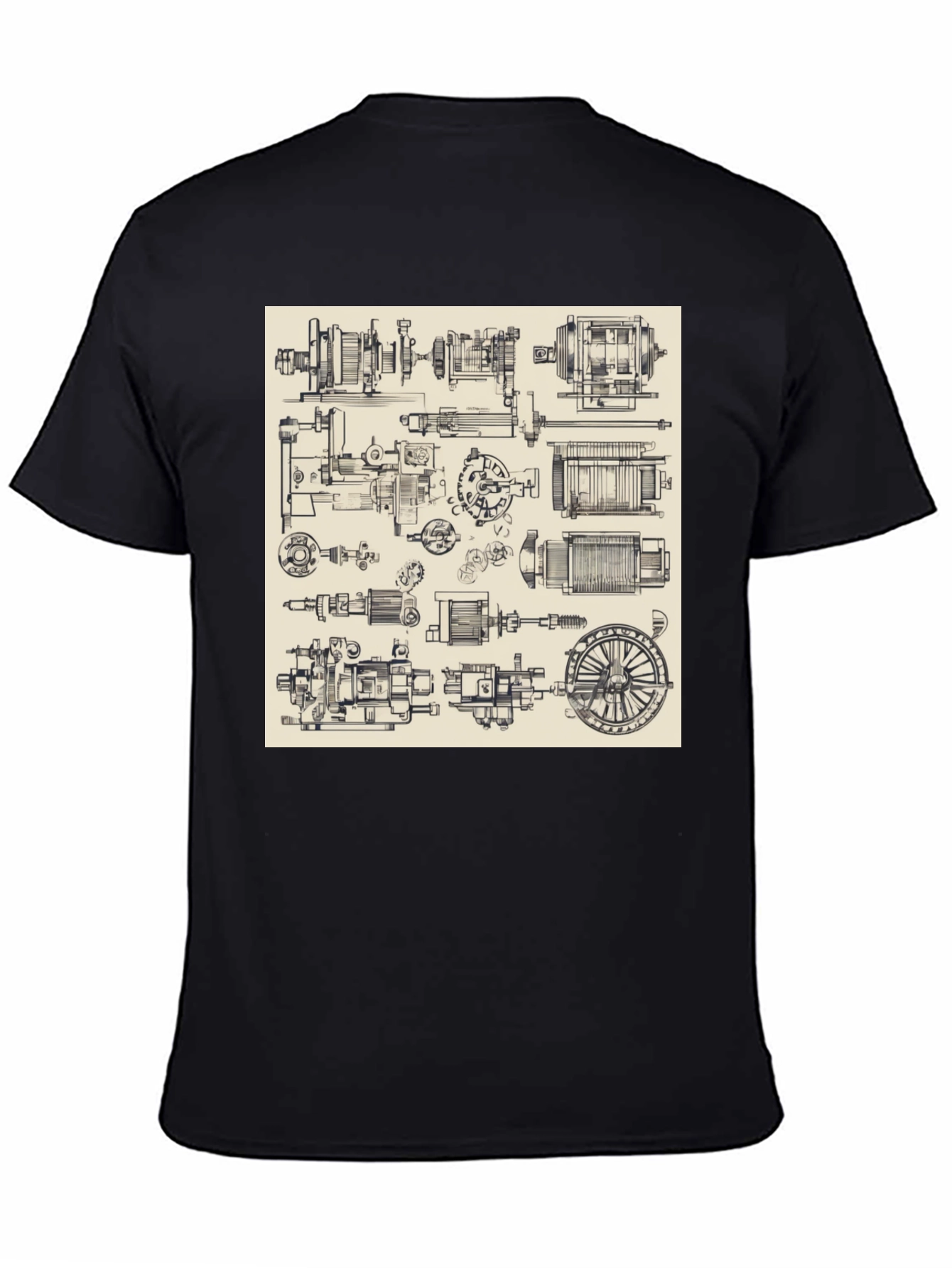Technical Drawing T-Shirt - Black