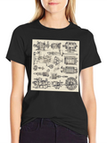 Technical Drawing T-Shirt - Black