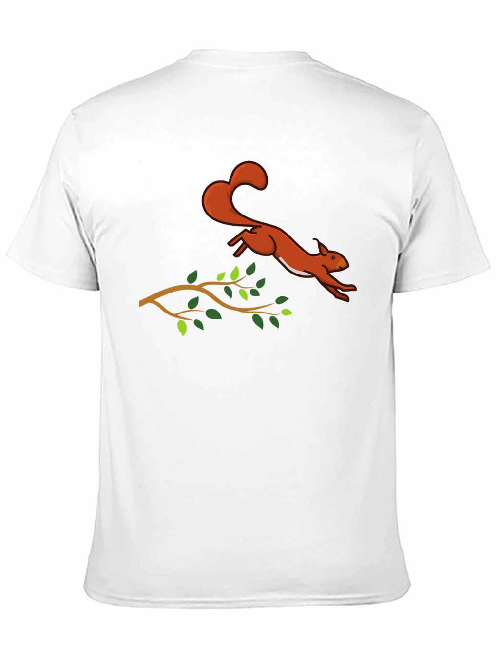 Squirrel Leaping T-Shirt - Black Cotton Graphic Tee