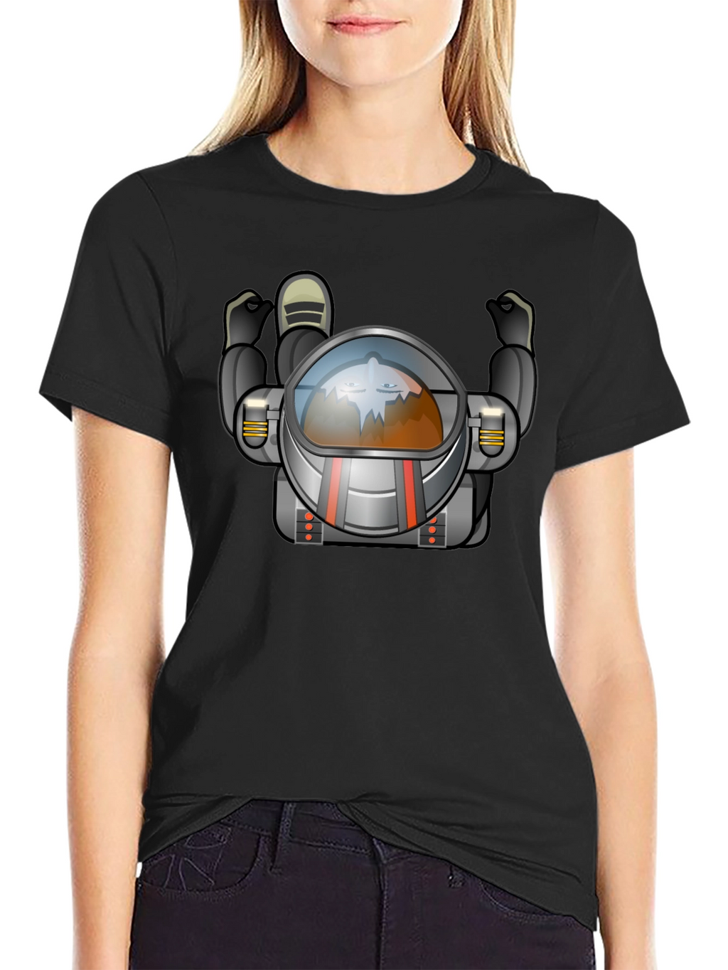 Cool Astronaut Graphic Black T-Shirt