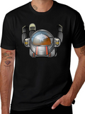 Cool Astronaut Graphic Black T-Shirt