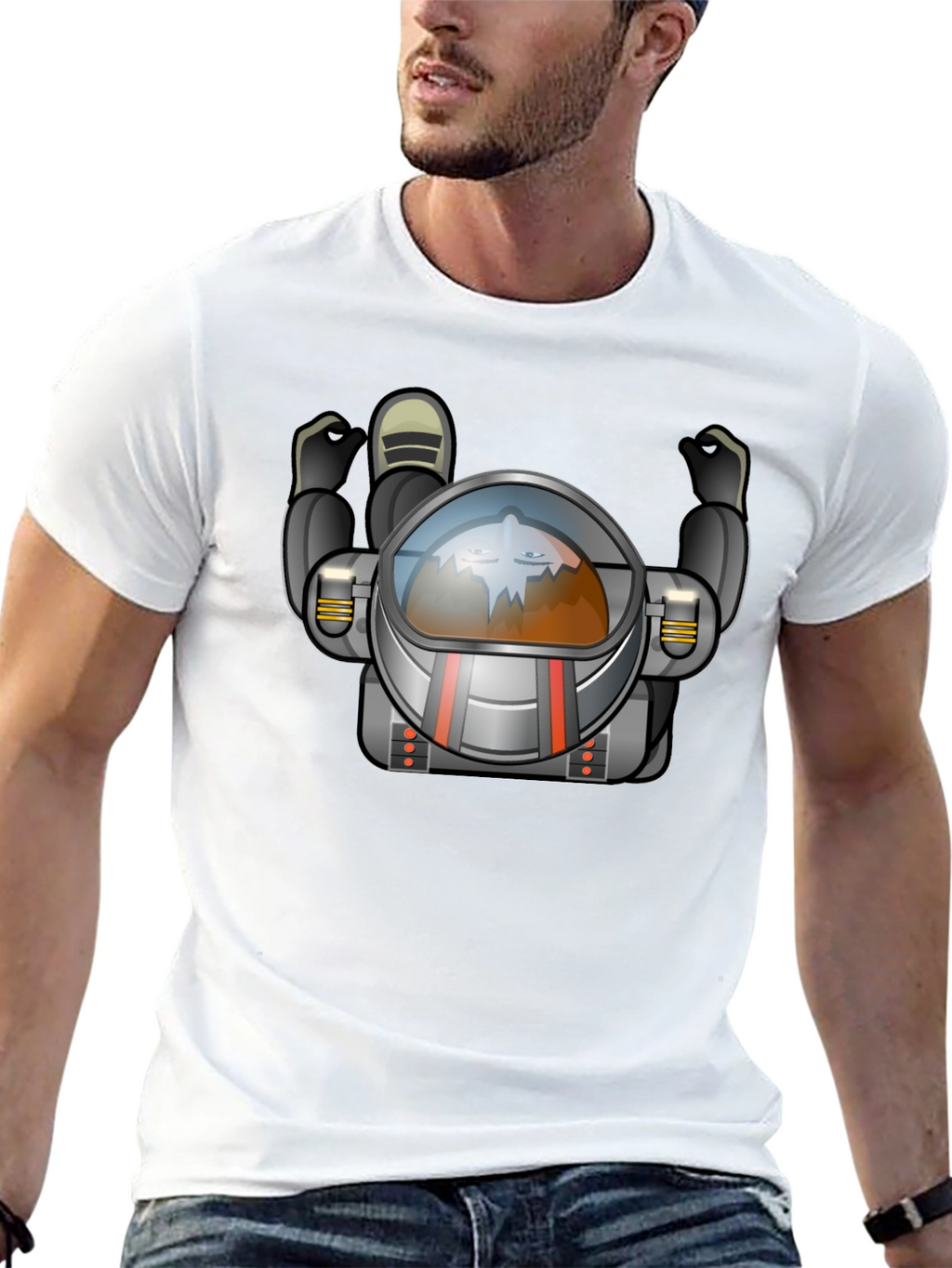 Cool Astronaut Graphic Black T-Shirt