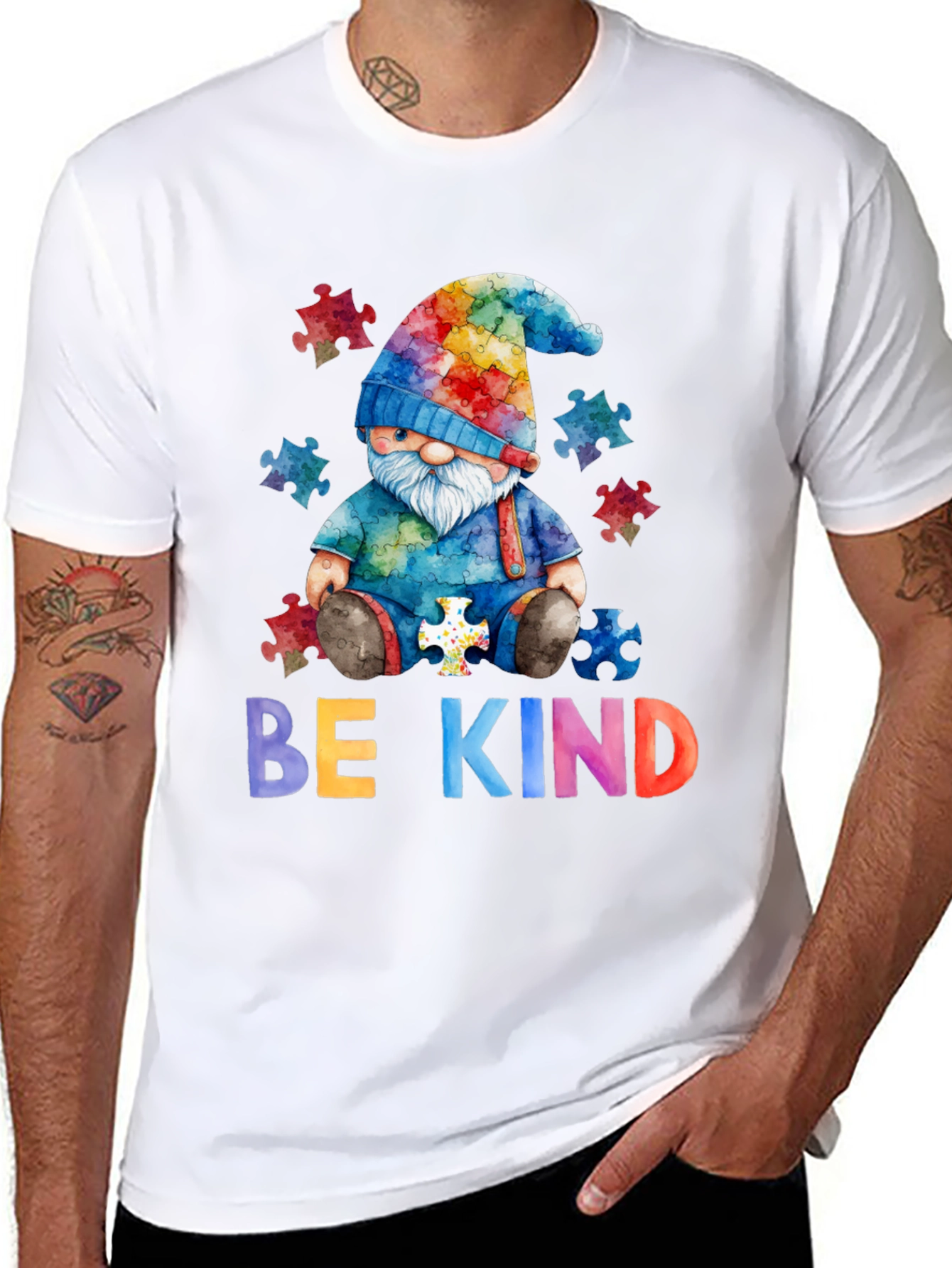 Be Kind Autism Awareness Gnome T-Shirt