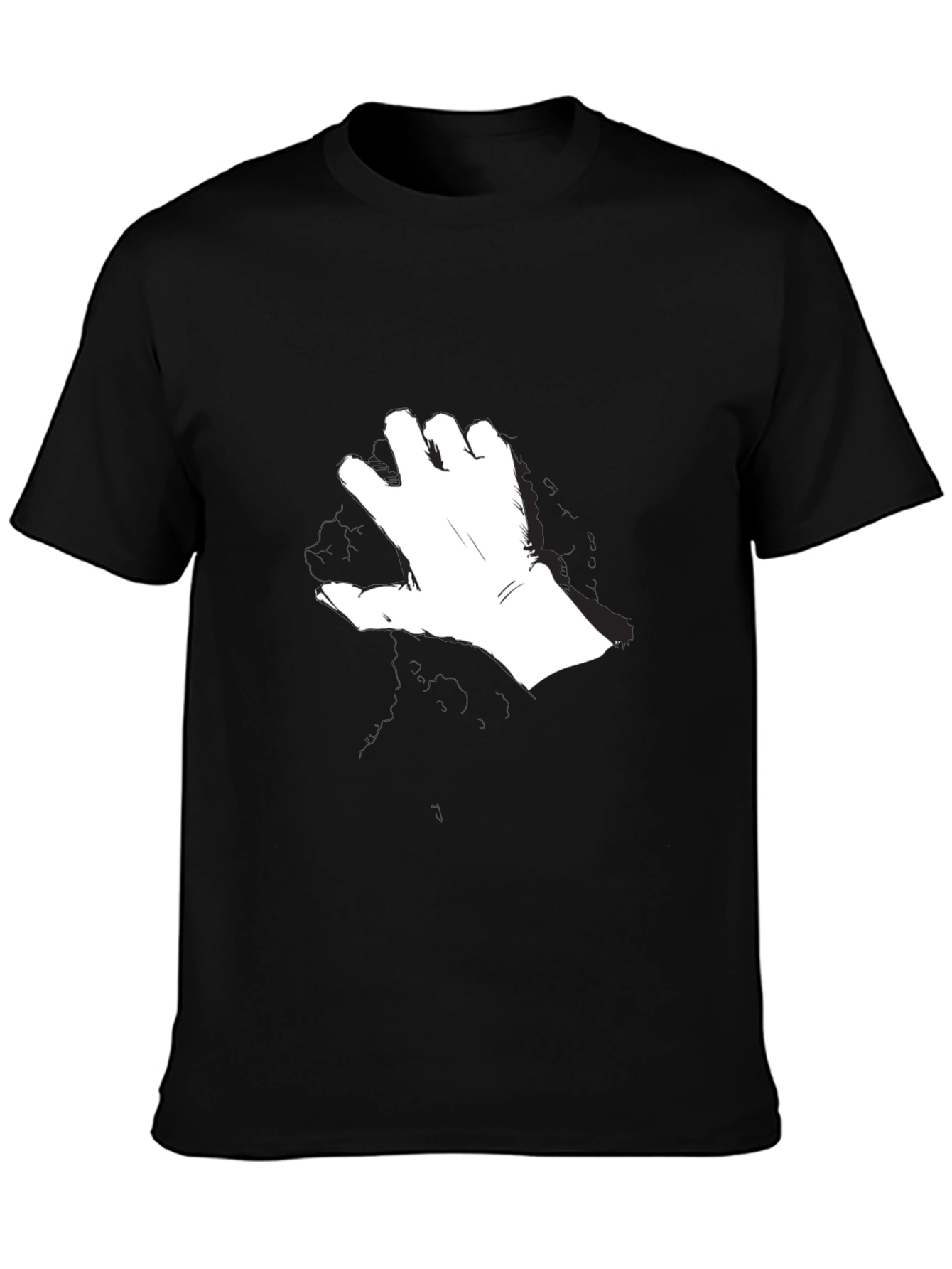 Abstract Hand Graphic T-Shirt - Modern Black Tee