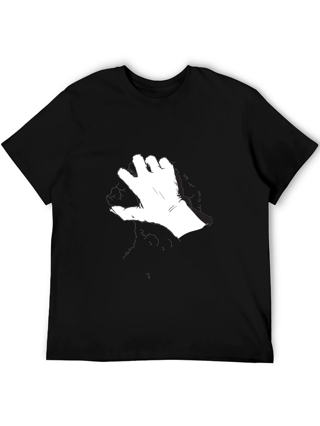 Abstract Hand Graphic T-Shirt - Modern Black Tee
