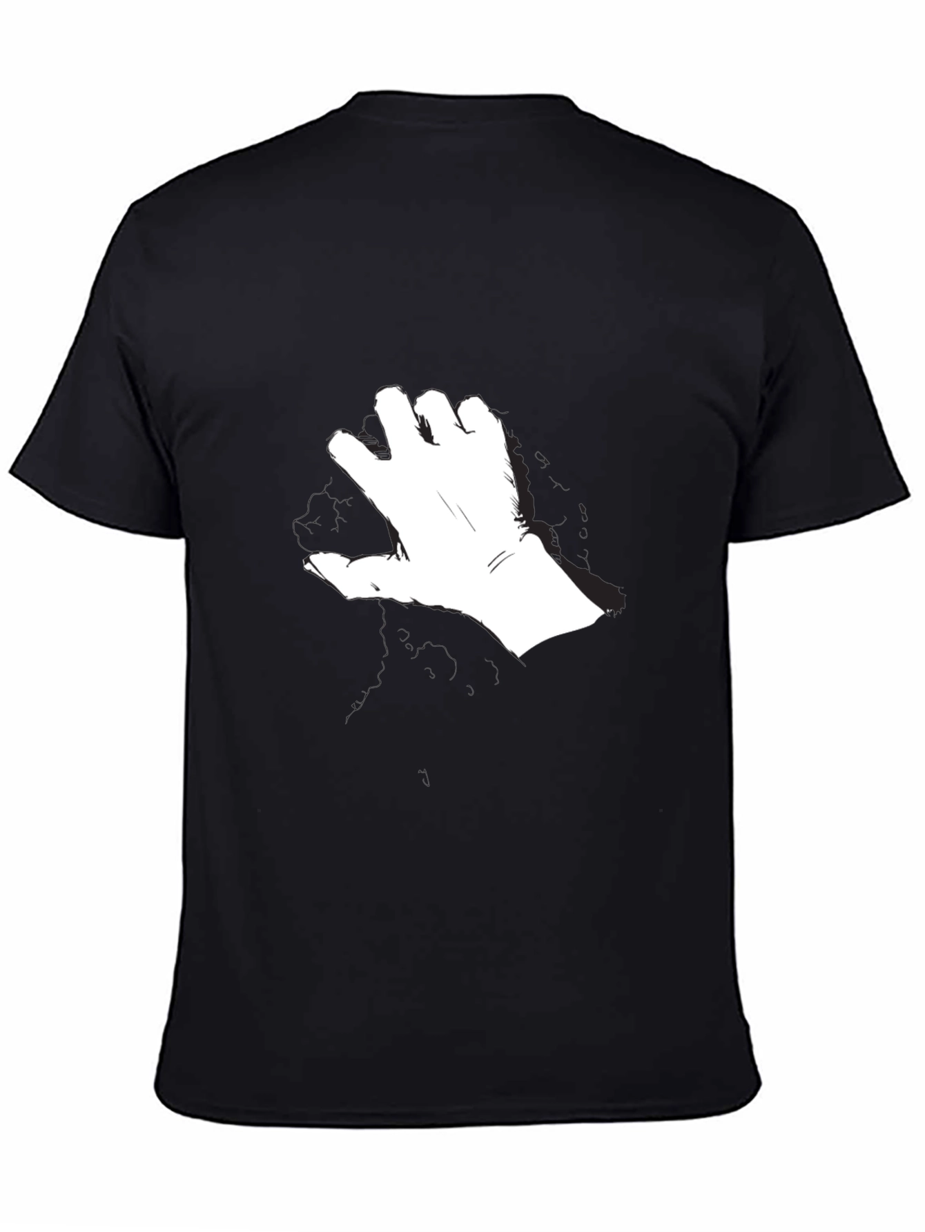 Abstract Hand Graphic T-Shirt - Modern Black Tee