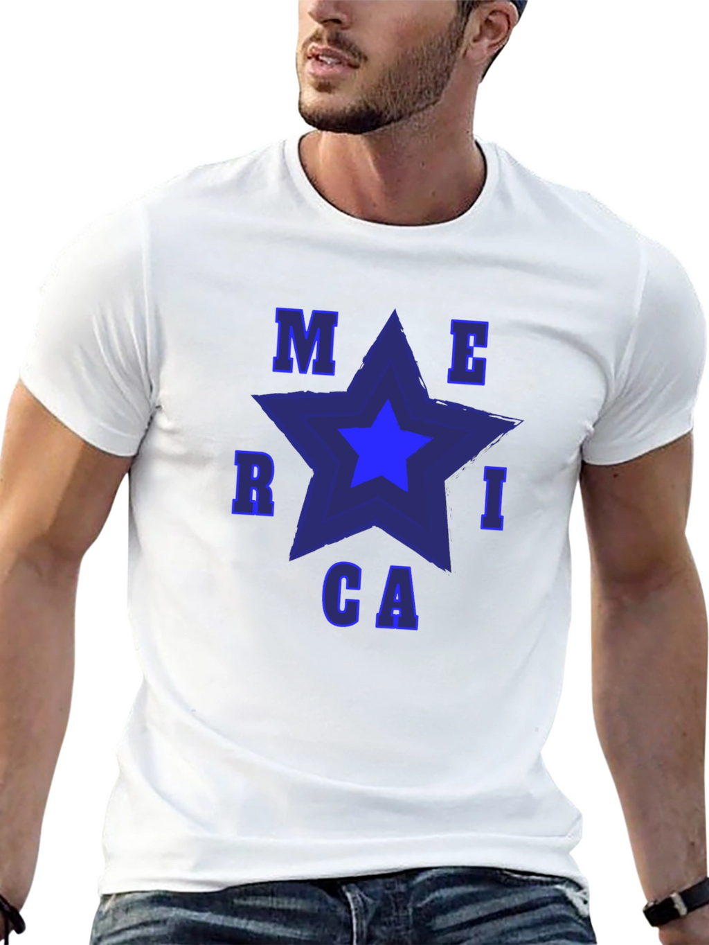 America Star Graphic Tee - Patriotic T-Shirt