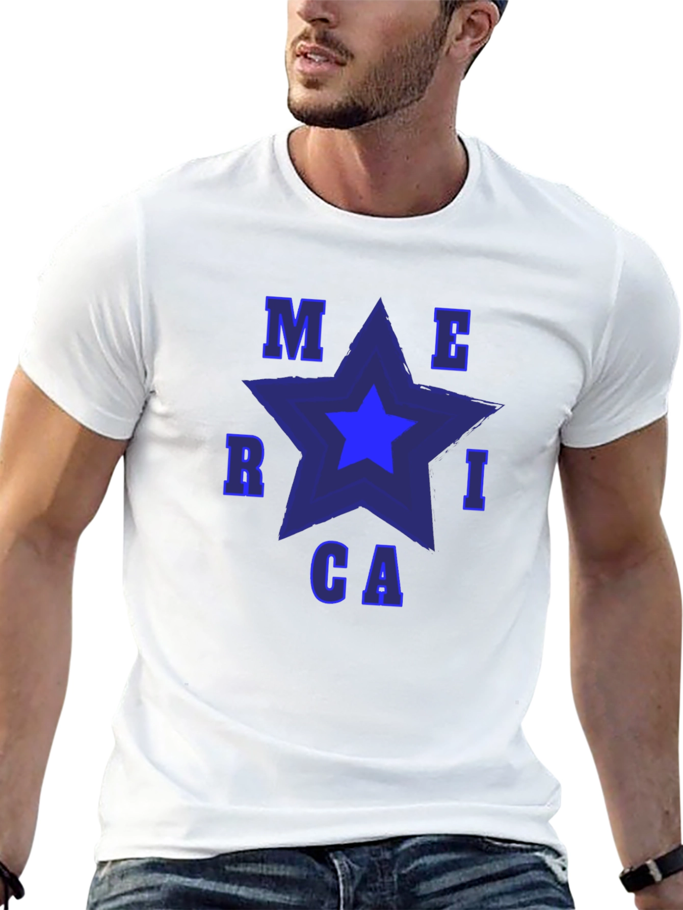 America Star Graphic Tee - Patriotic T-Shirt
