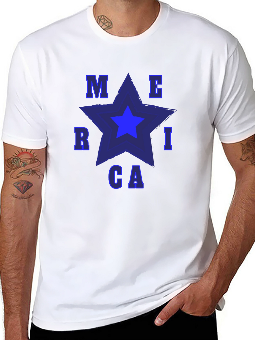 America Star Graphic Tee - Patriotic T-Shirt