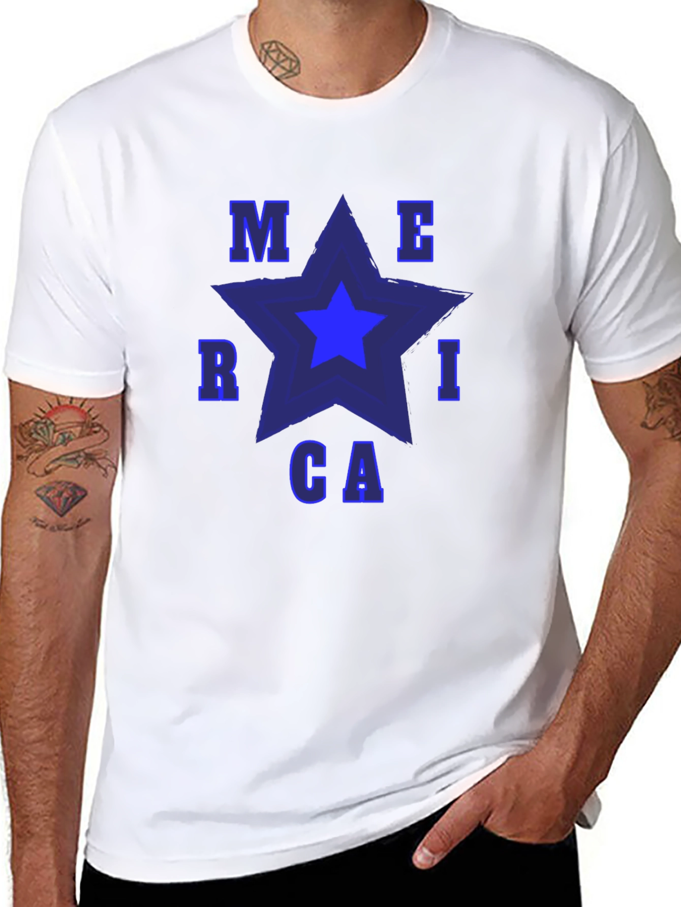 America Star Graphic Tee - Patriotic T-Shirt