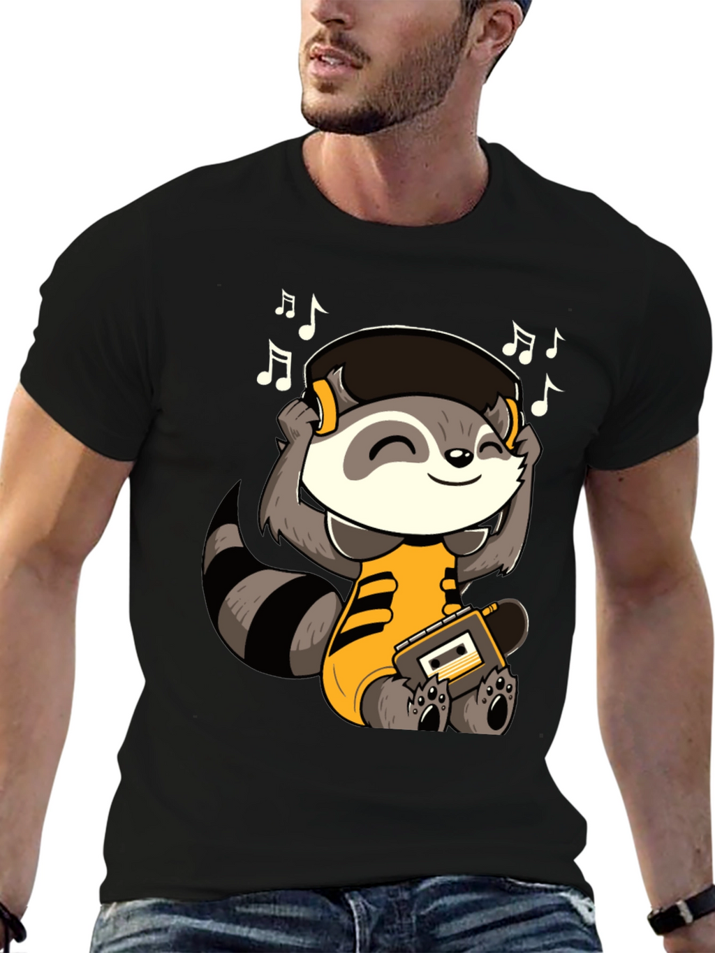 Raccoon Music Lover T-Shirt