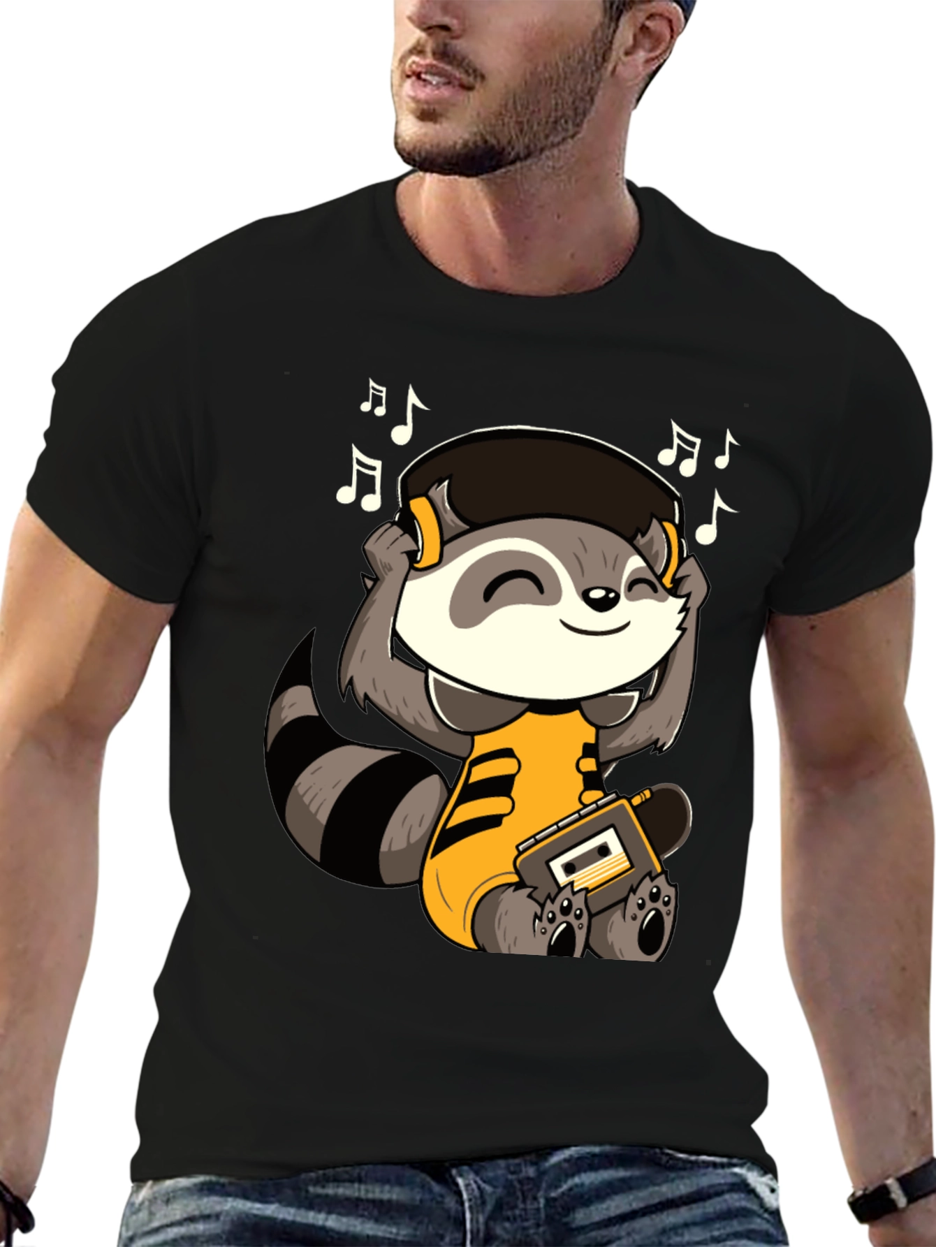 Raccoon Music Lover T-Shirt