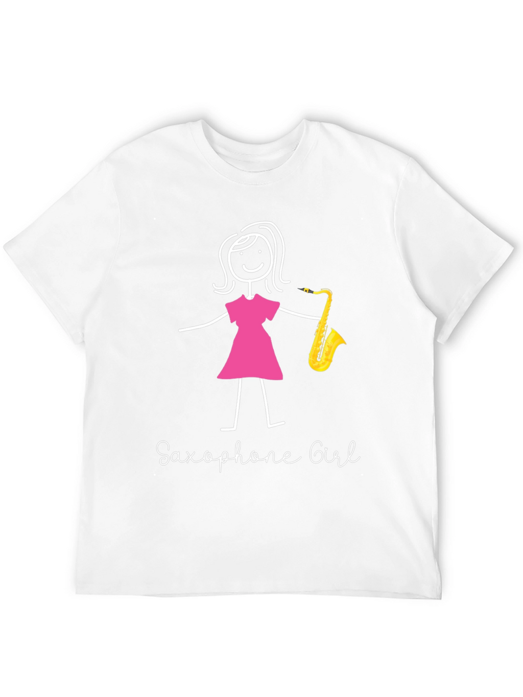 Saxophone Girl Graphic T-Shirt - Black Unisex Tee
