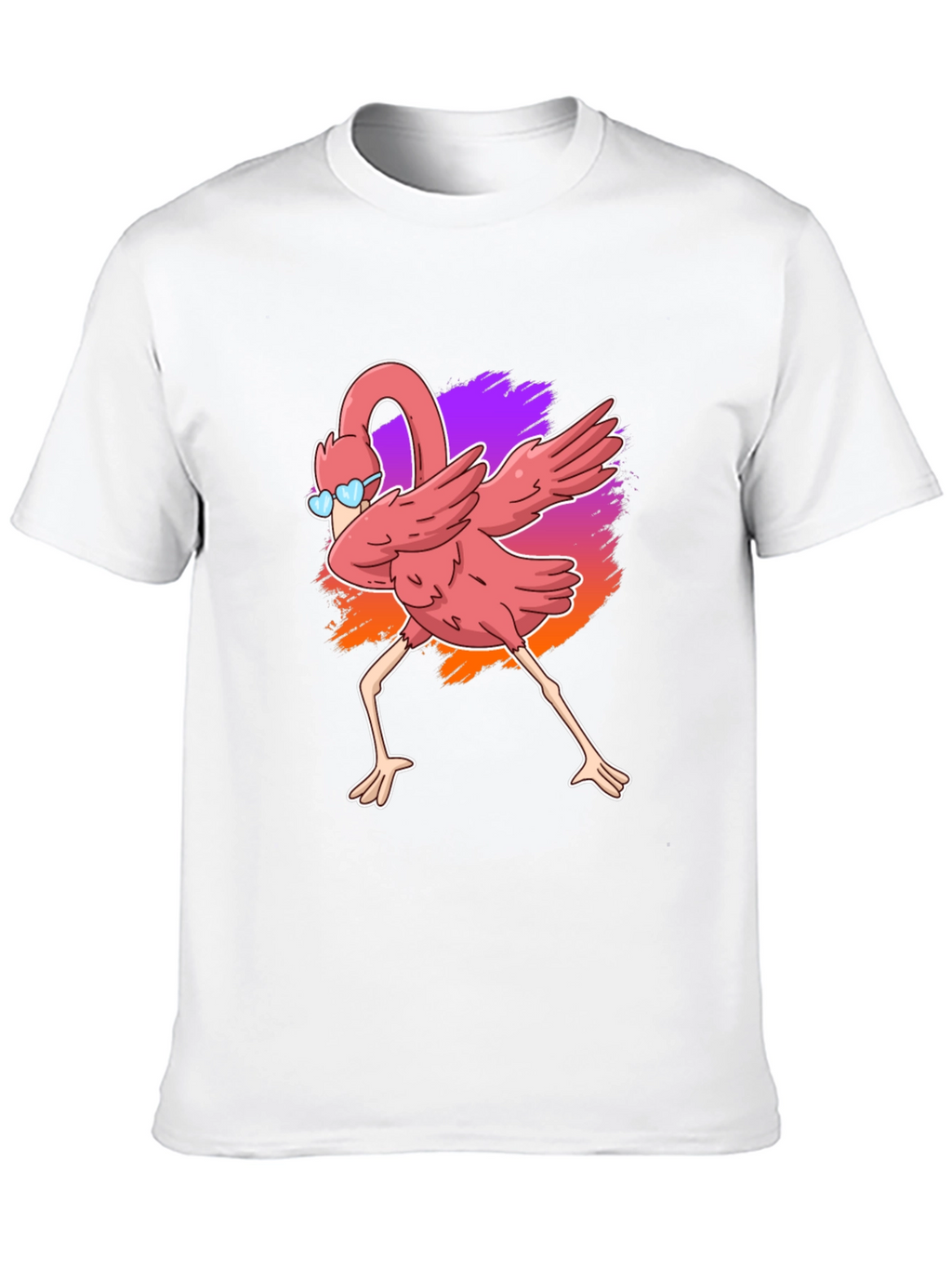 Dabbing Flamingo Graphic Tee - Cool Bird Shirt