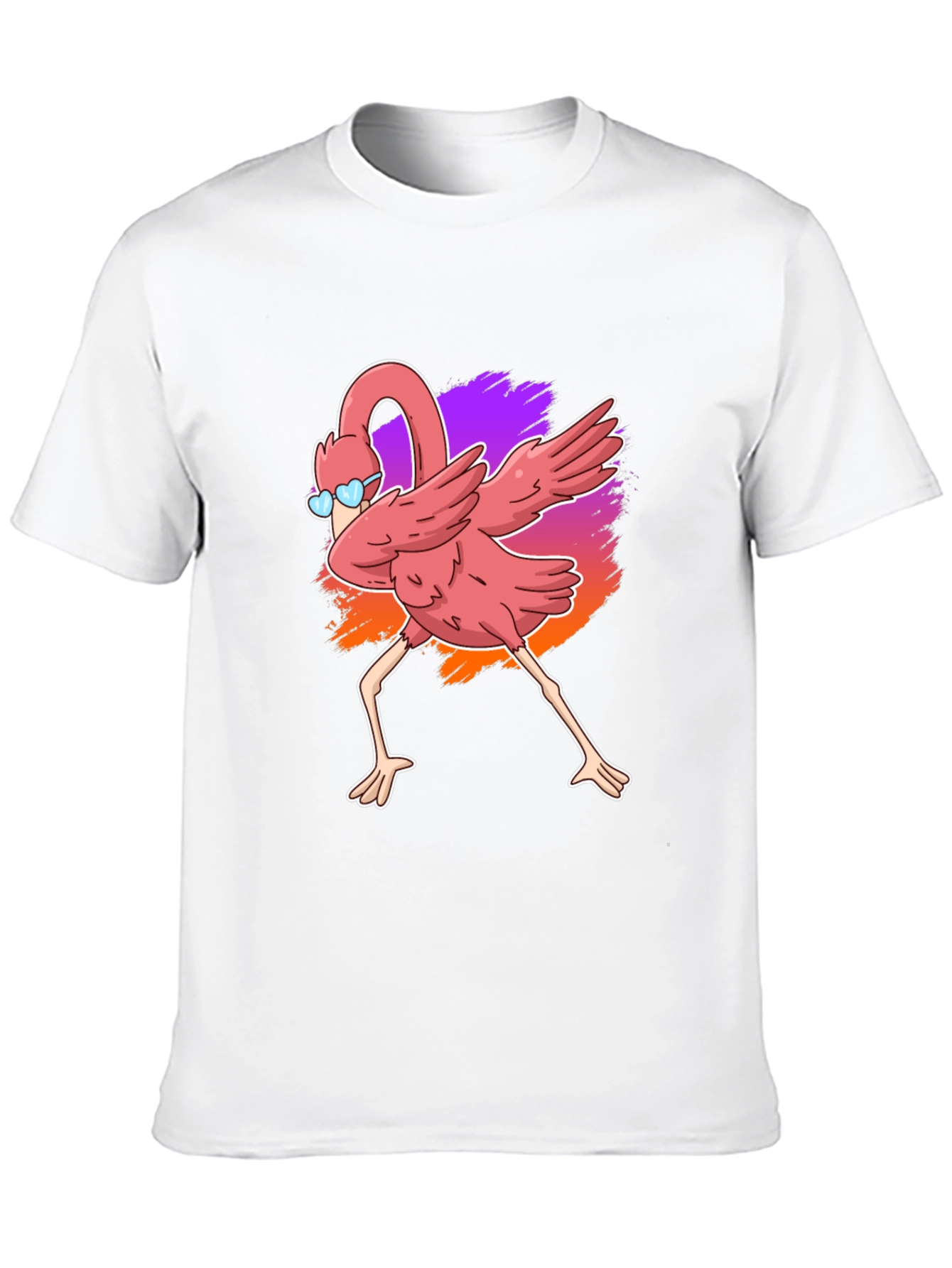 Dabbing Flamingo Graphic Tee - Cool Bird Shirt
