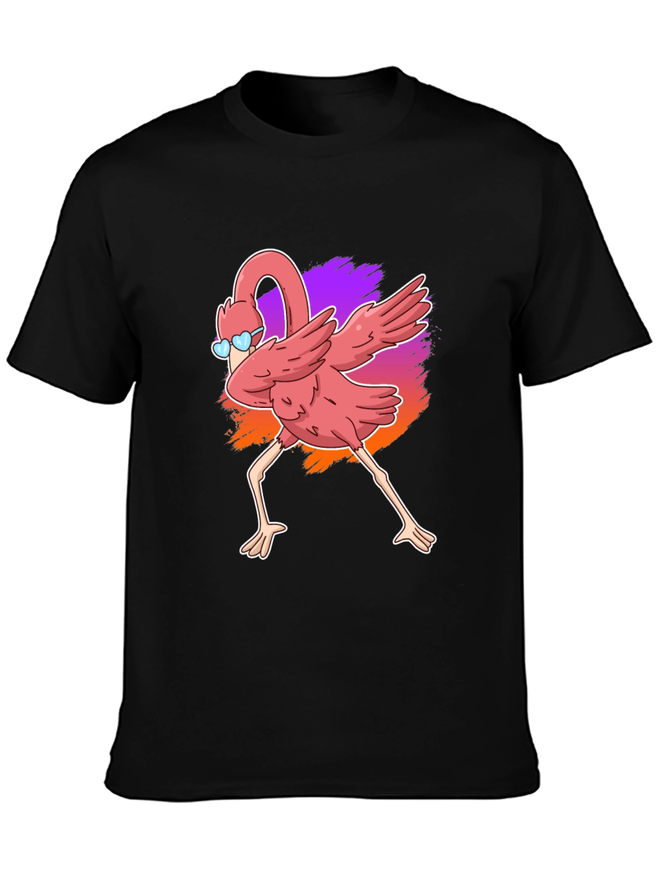 Dabbing Flamingo Graphic Tee - Cool Bird Shirt