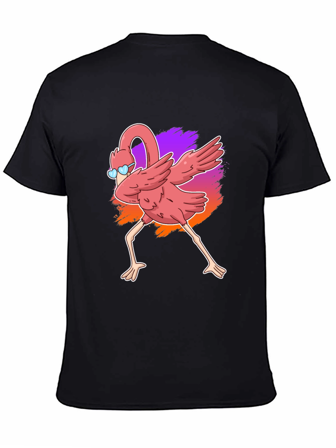 Dabbing Flamingo Graphic Tee - Cool Bird Shirt