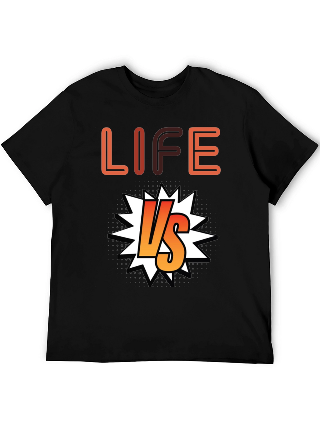 Life vs. T-Shirt - Black Cotton Graphic Tee