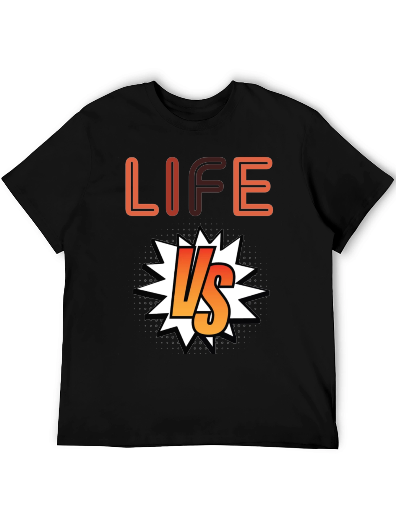 Life vs. T-Shirt - Black Cotton Graphic Tee