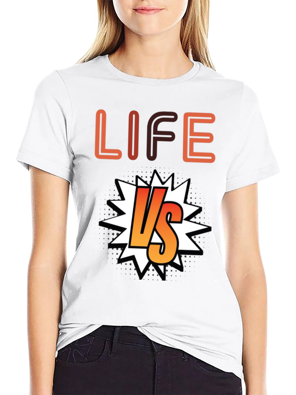 Life vs. T-Shirt - Black Cotton Graphic Tee