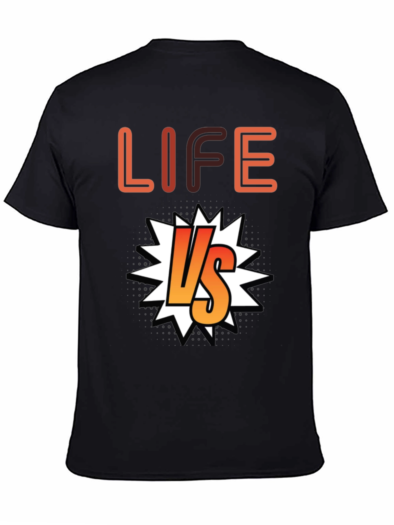 Life vs. T-Shirt - Black Cotton Graphic Tee