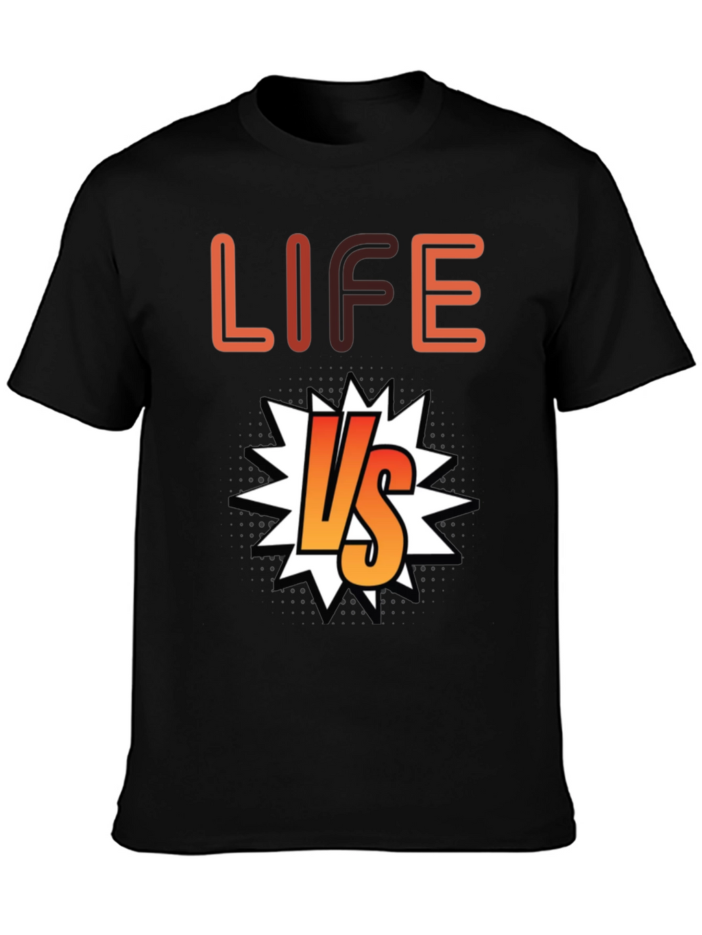 Life vs. T-Shirt - Black Cotton Graphic Tee