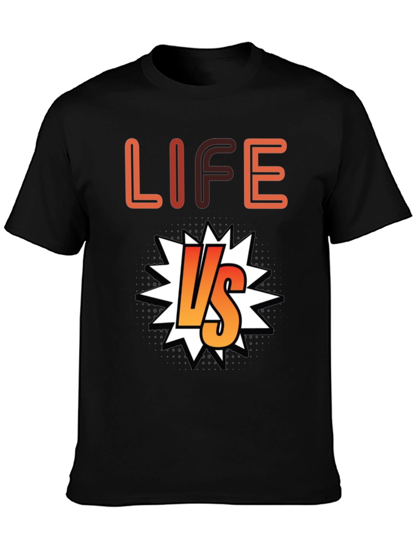 Life vs. T-Shirt - Black Cotton Graphic Tee