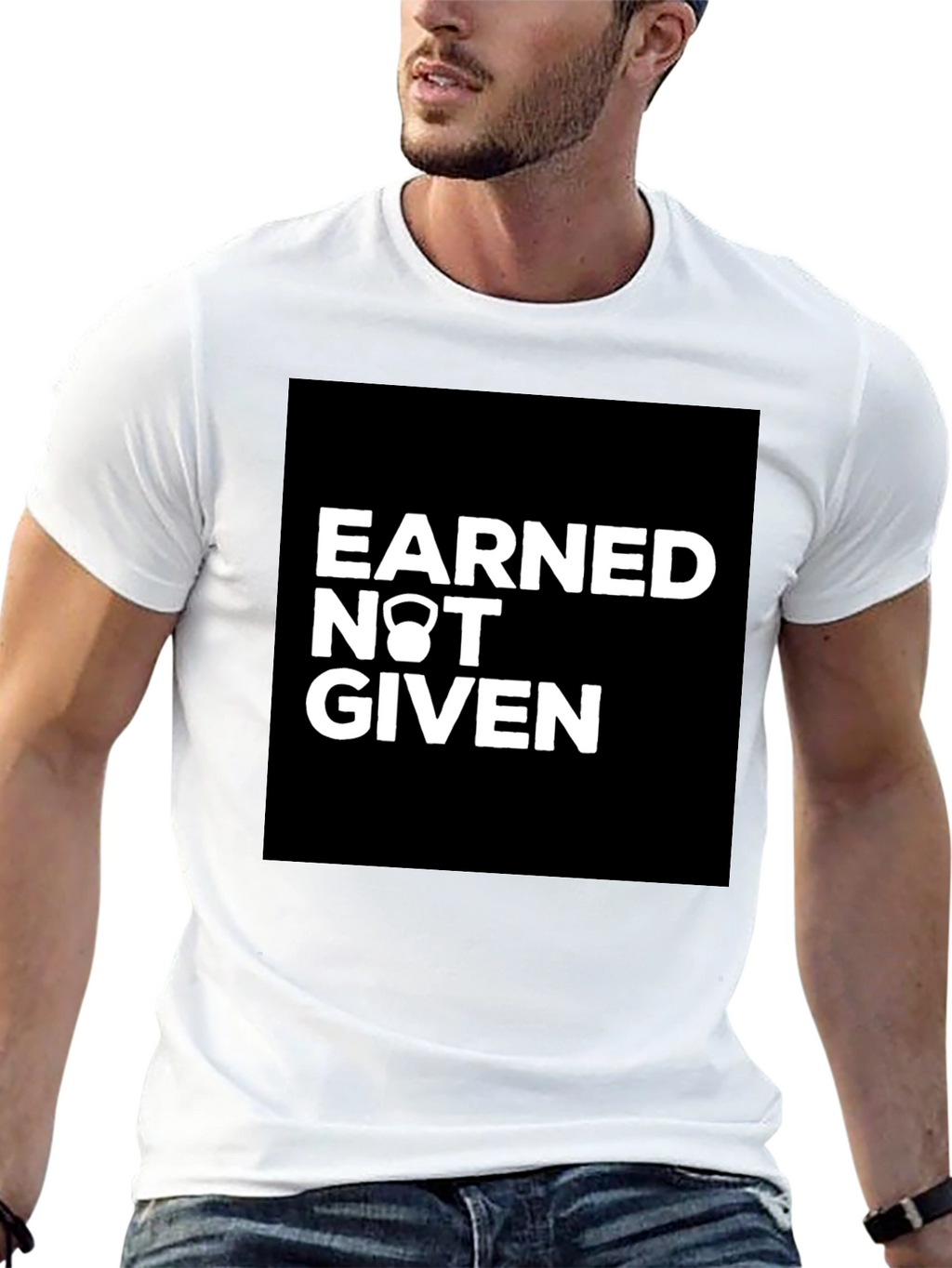 Earned Not Given Kettlebell Graphic T-Shirt