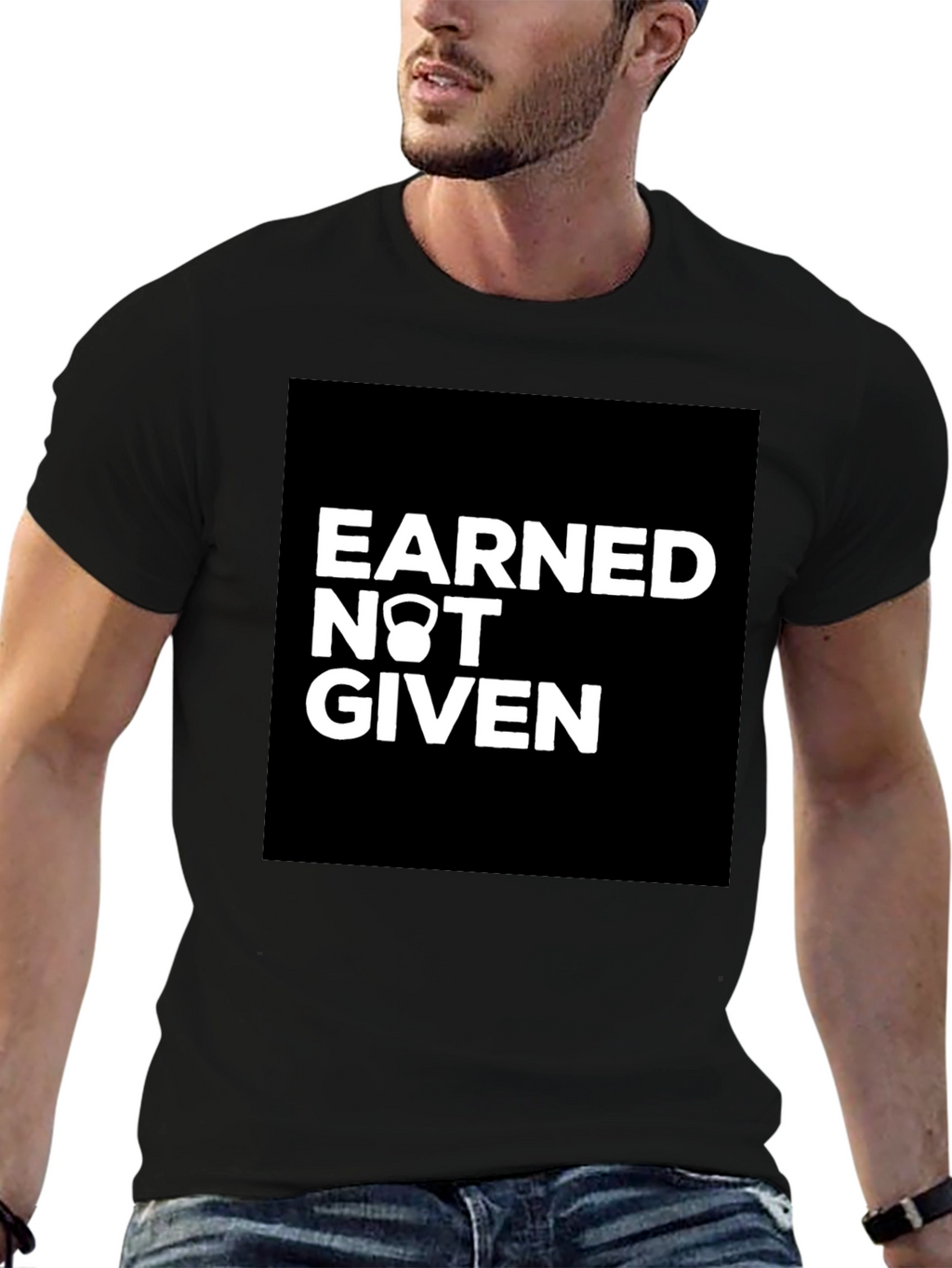 Earned Not Given Kettlebell Graphic T-Shirt