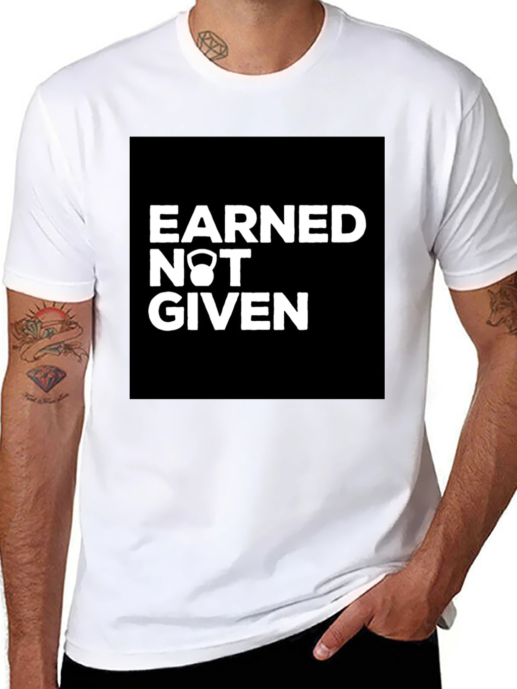 Earned Not Given Kettlebell Graphic T-Shirt