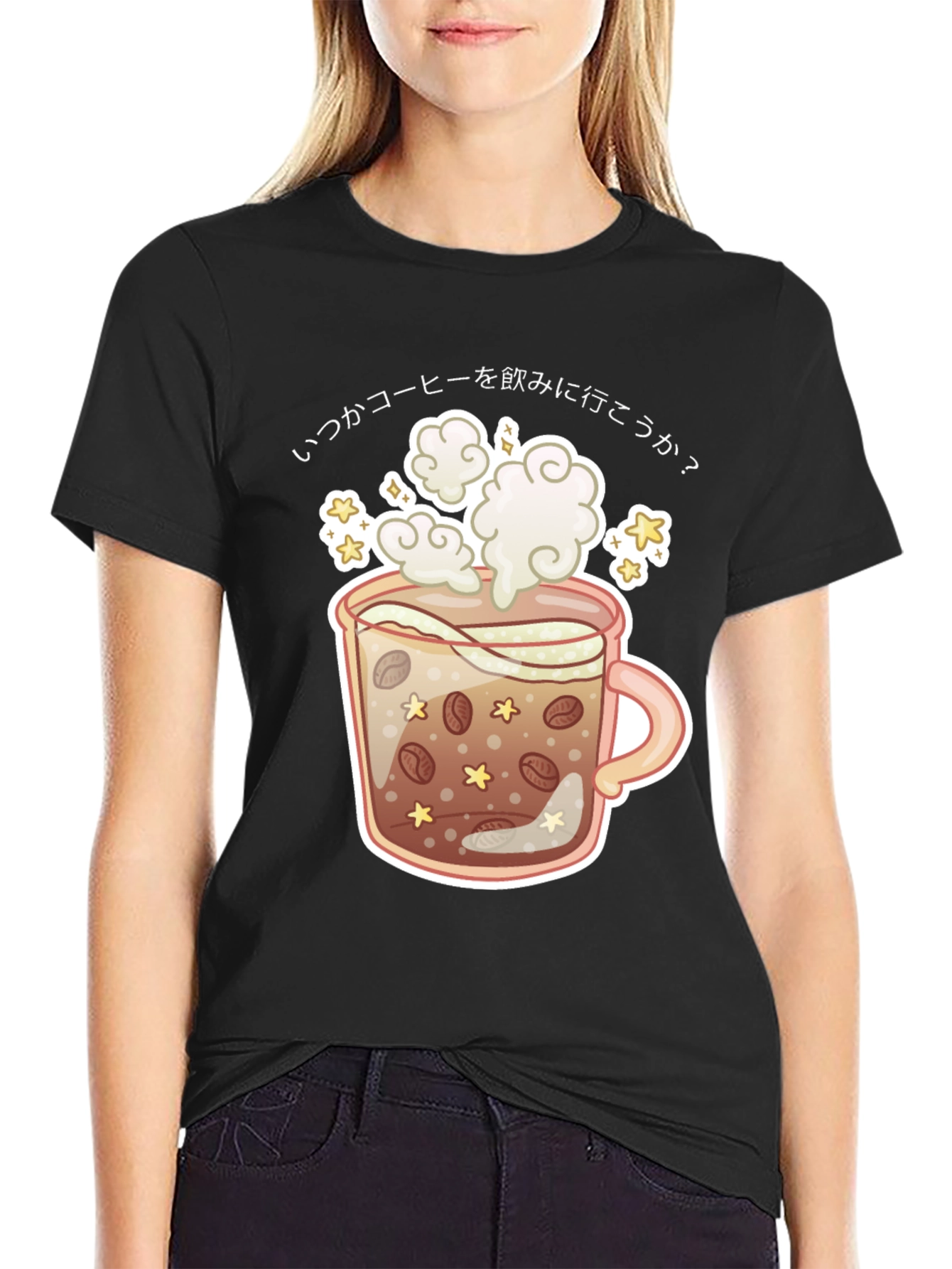 Coffee Cup Graphic Tee - Japanese Design