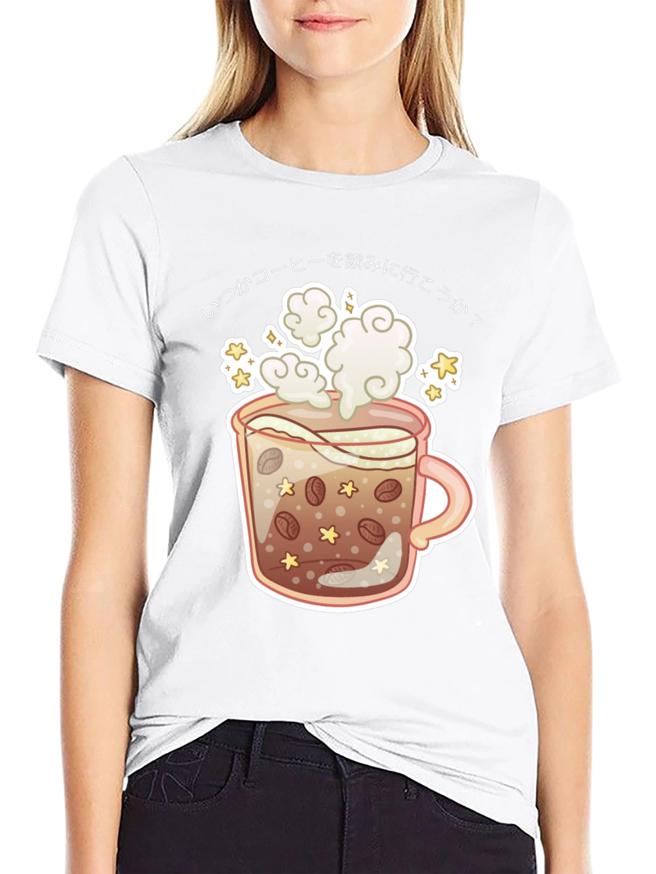 Coffee Cup Graphic Tee - Japanese Design